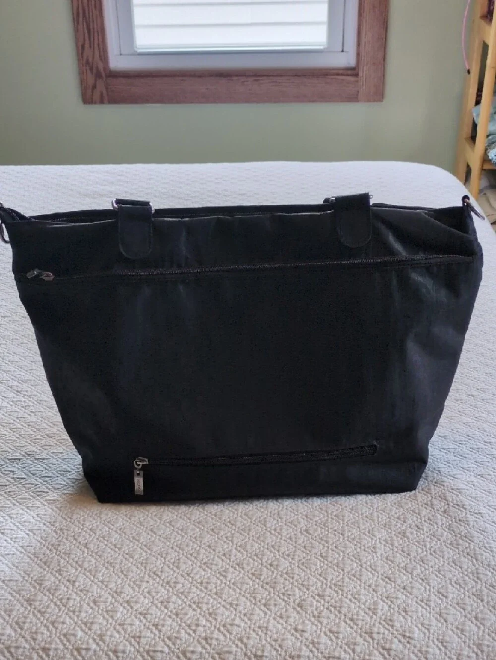 Baggallini Black Leopard-Print Laptop Tote